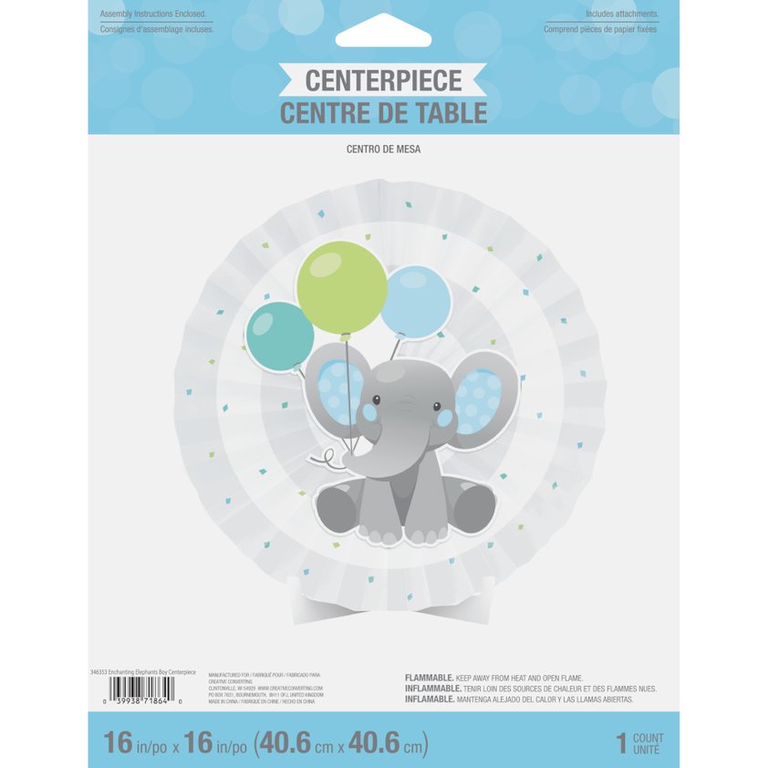 Enchanting Elephants Boy Centerpiece Decoration