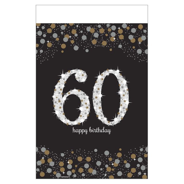 Sparkling Celebration 60th Birthday Plastic Table Cover - 54" x 102"