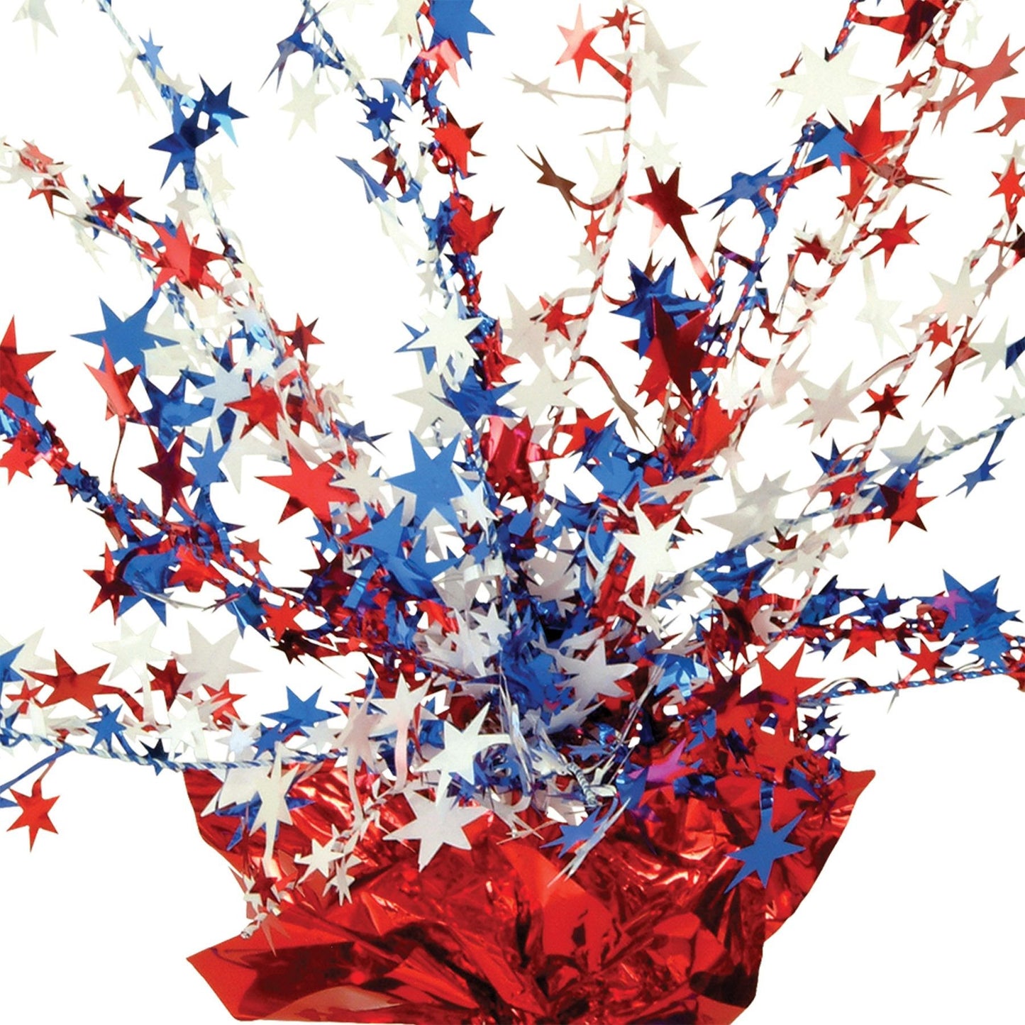 Patriotic Red White & Blue Gleam 'N Burst 15" Table Decoration