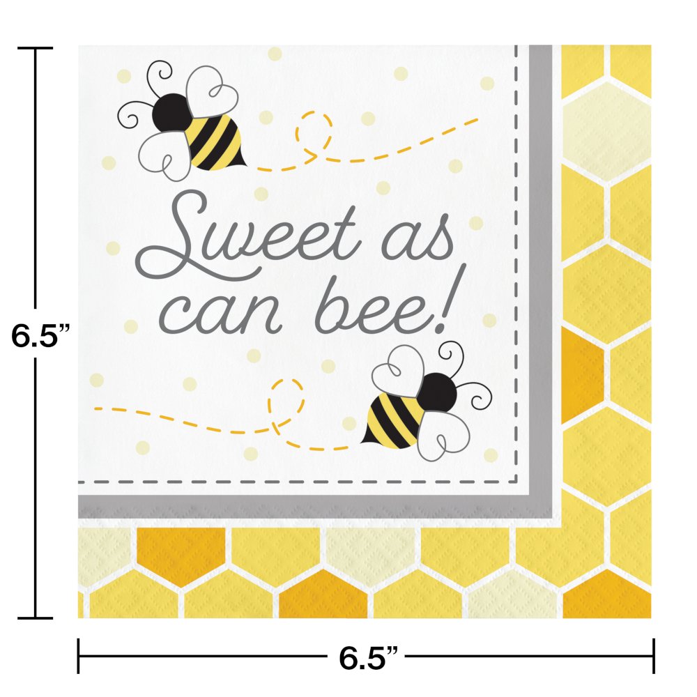 Bumblebee Baby Bumblebee Baby Shower Sweet As Can Be Napkins - 16ct