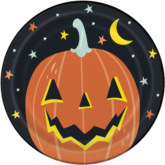 Pastel Pumpkin Halloween Round 9" Dinner Plates - 8ct