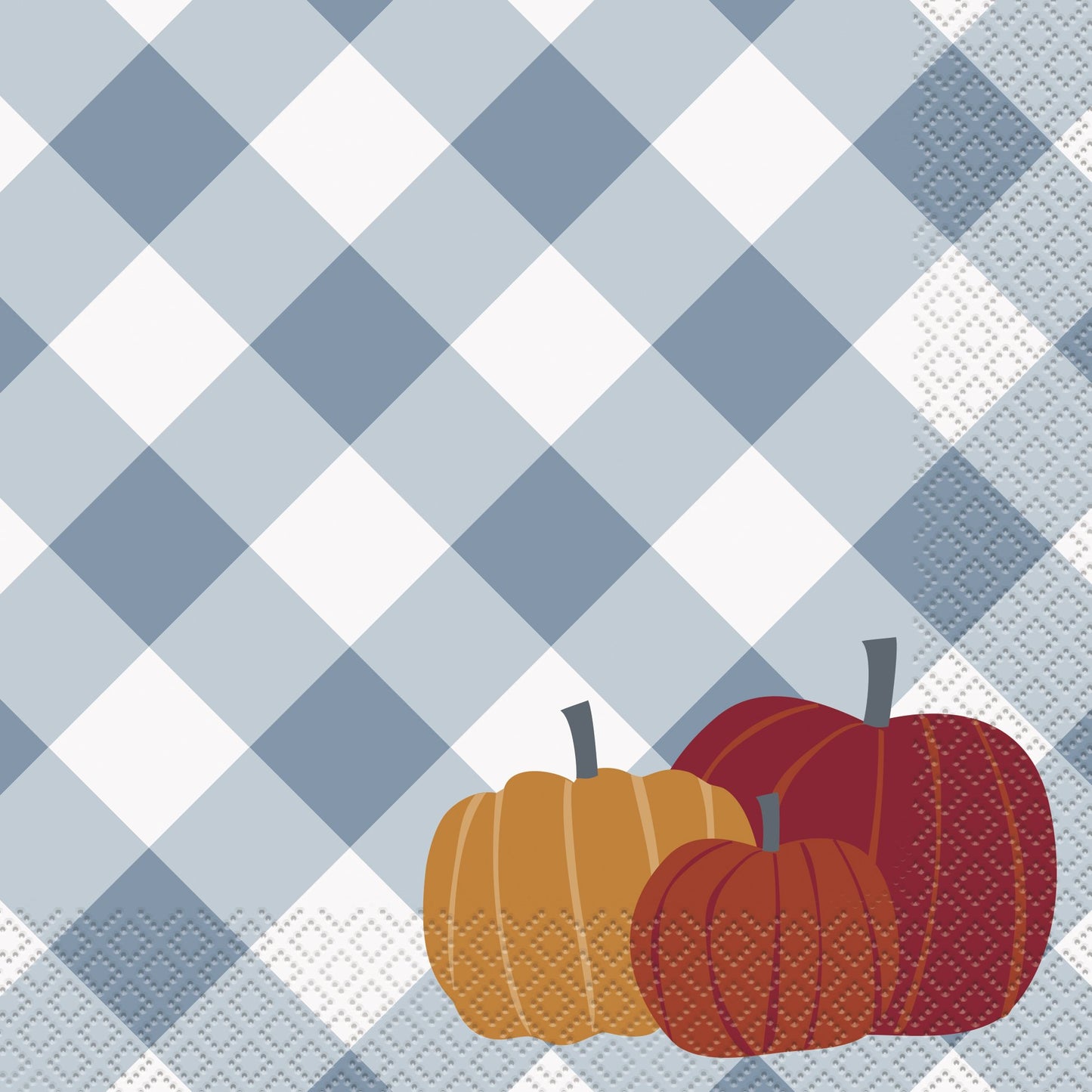 Pumpkin & Gingham Luncheon Napkins - 16ct