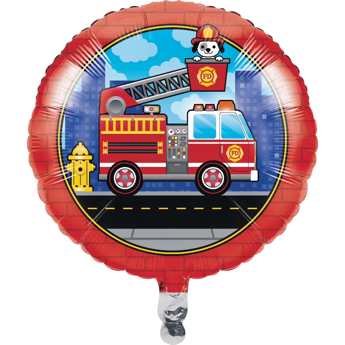 Flaming Fire Truck Fire Truck Mylar Balloon - 1ct