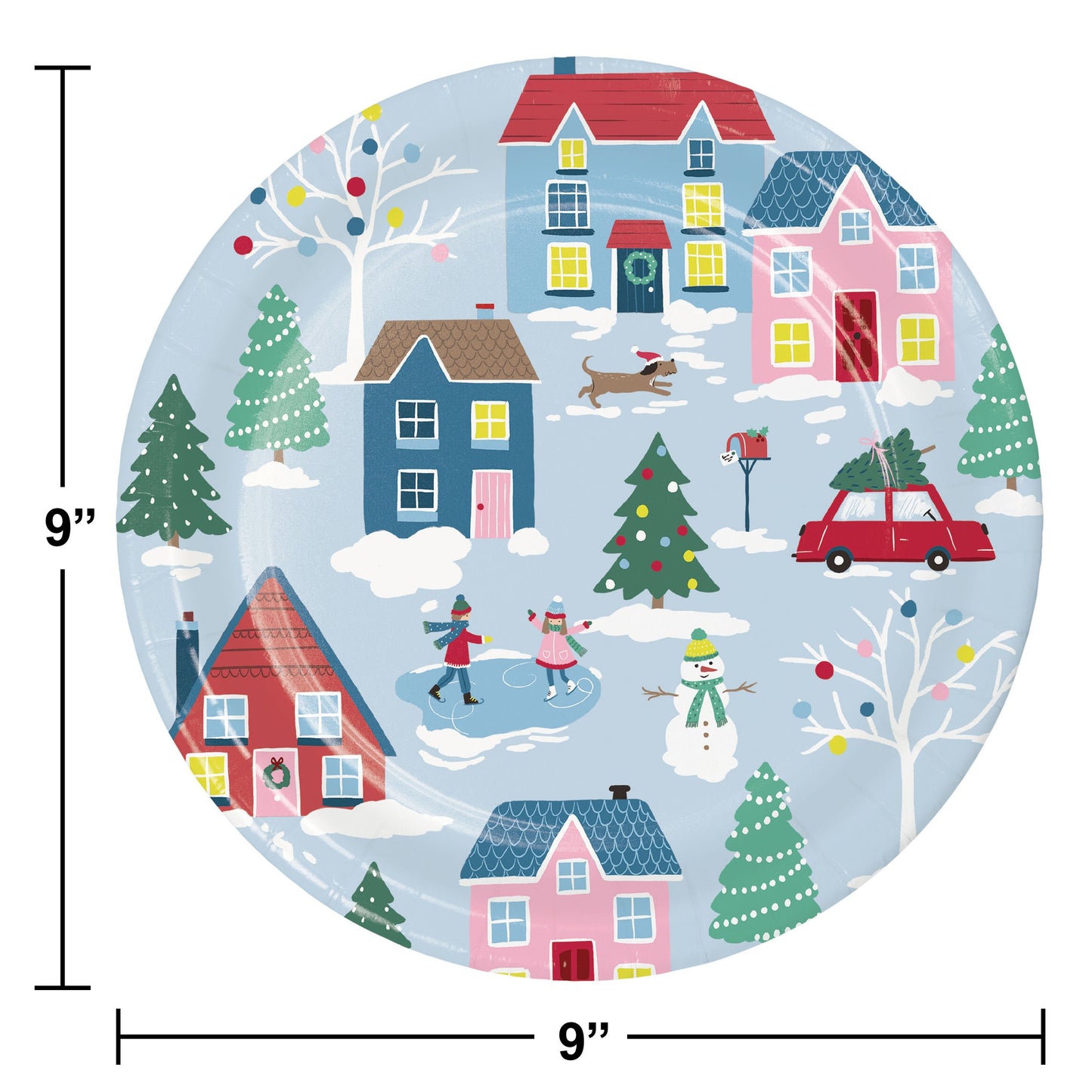 Christmas Village Dinner Plates - 8ct