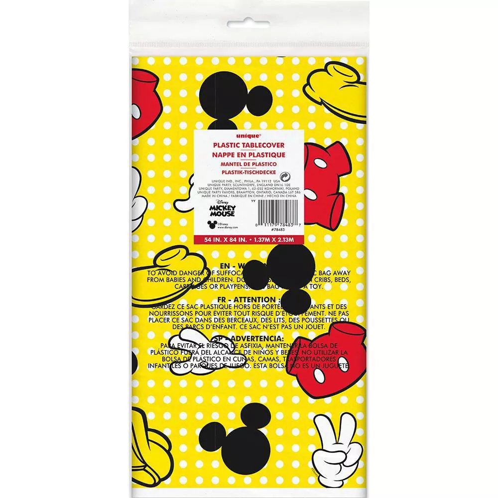 Mickey Mouse Rectangular Plastic Table Cover  - 54" x 84"