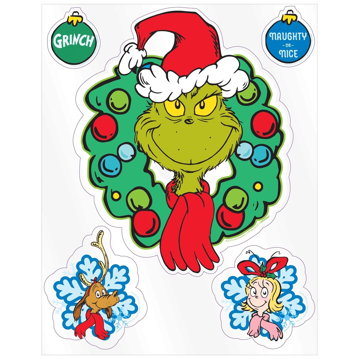 Grinch Window Decoration - 5 Clings