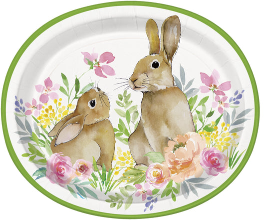 Watercolor Pastel Easter Oval Plates  - 8ct