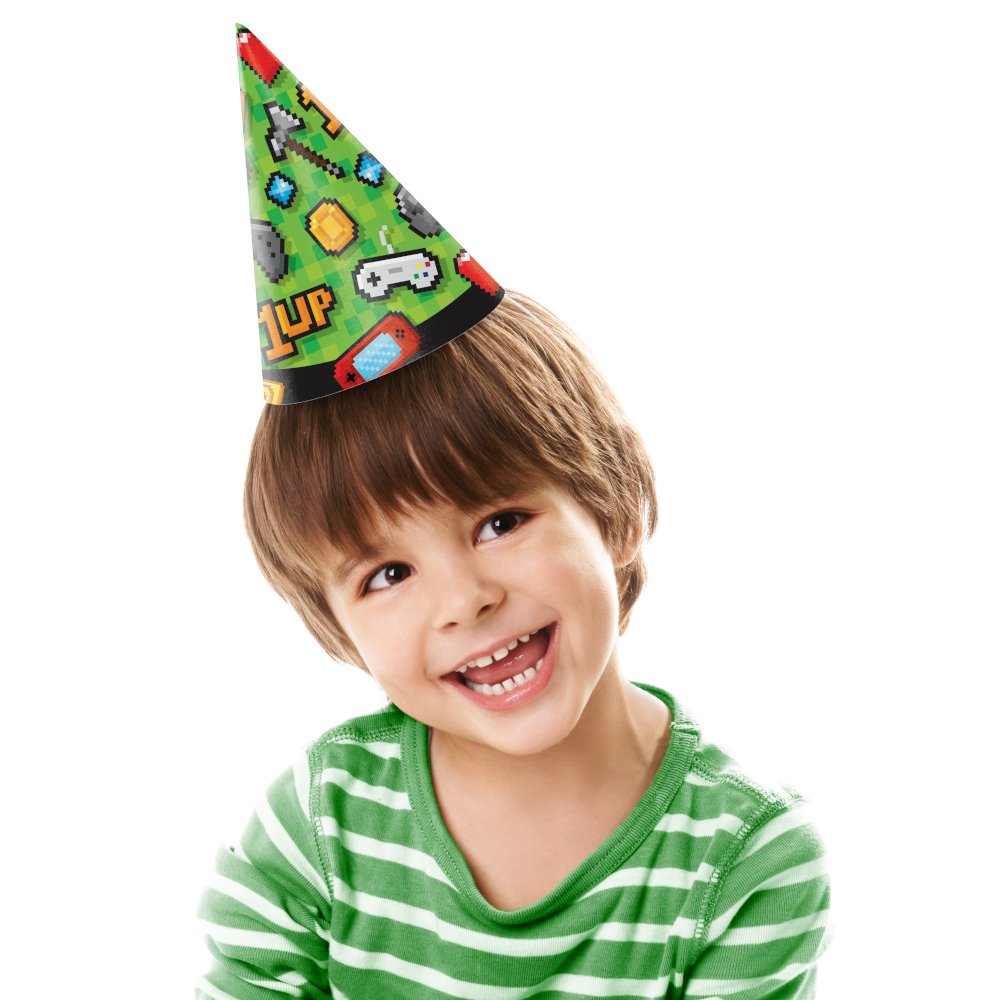 Gaming Party Video Game Party  Hats - 8ct