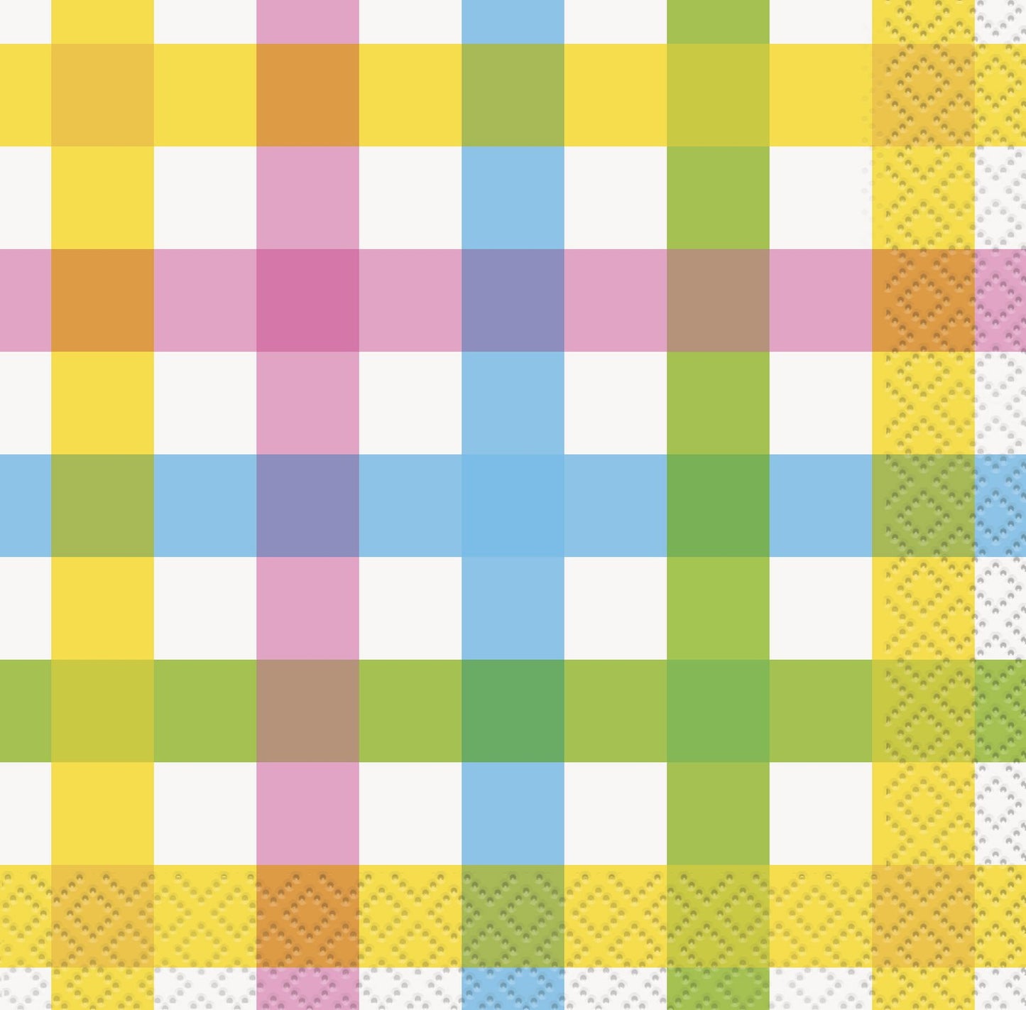 Colorful Plaid Easter Beverage Napkins  - 24ct