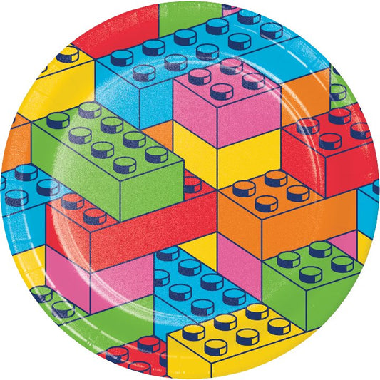 Block Bash Building Block Party Dinner Plates - 8ct