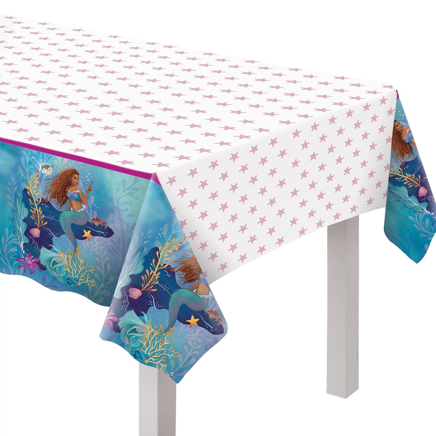 The Little Mermaid Plastic Table Cover  - 54" x 96"