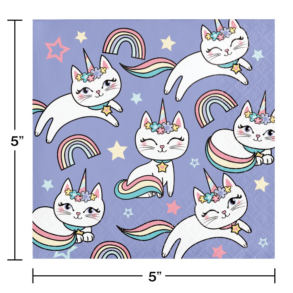 Kitty Cat Sassy Caticorn Beverage Napkins - 16ct