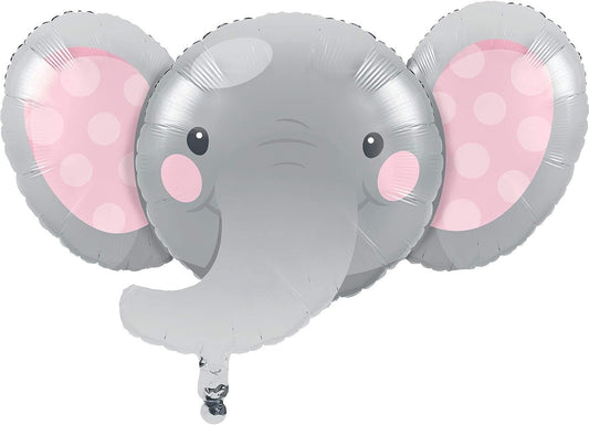 Enchanting Elephants Girl Large Mylar Shaped Balloon - 35" x 21"