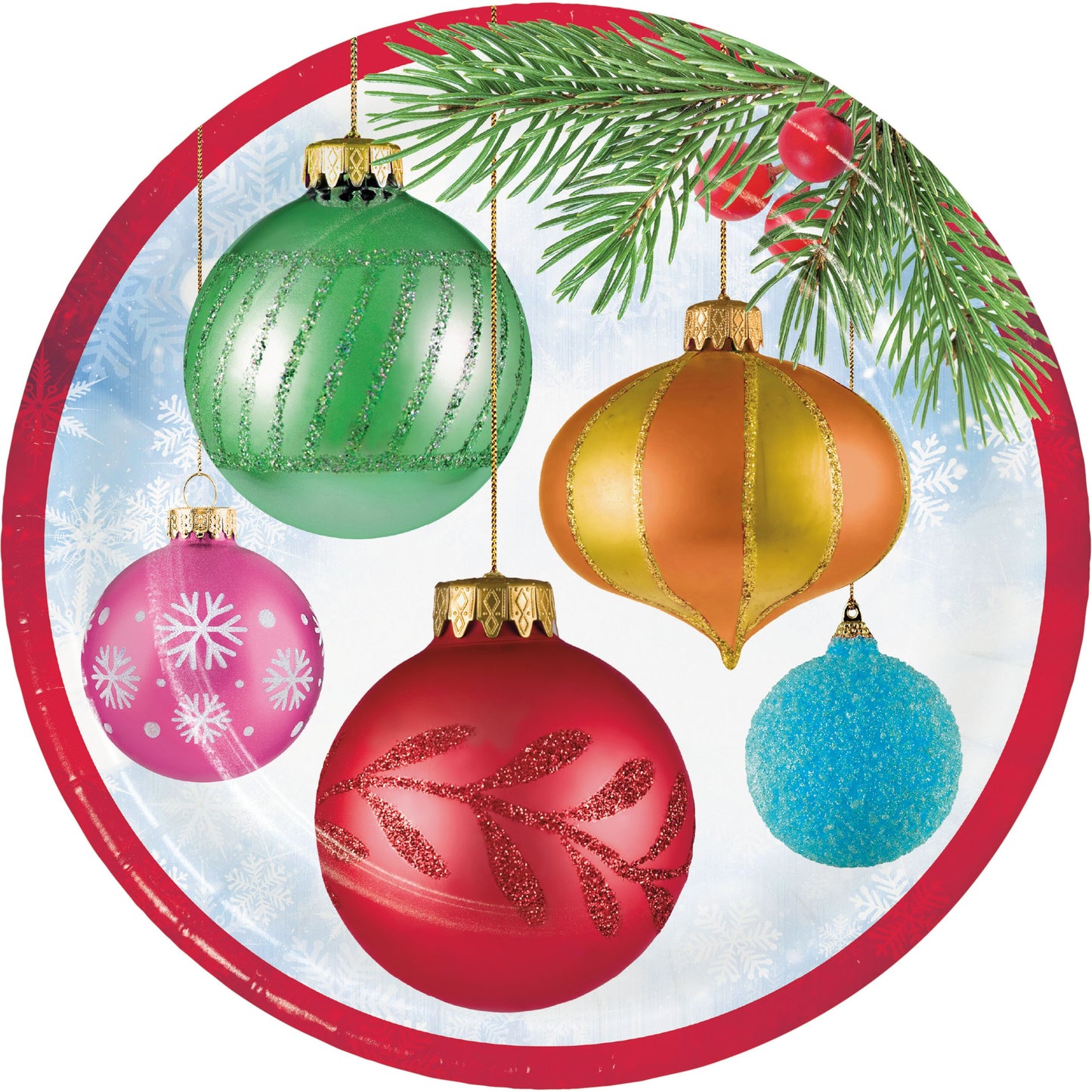 Bright Ornaments Dinner Plates - 8ct