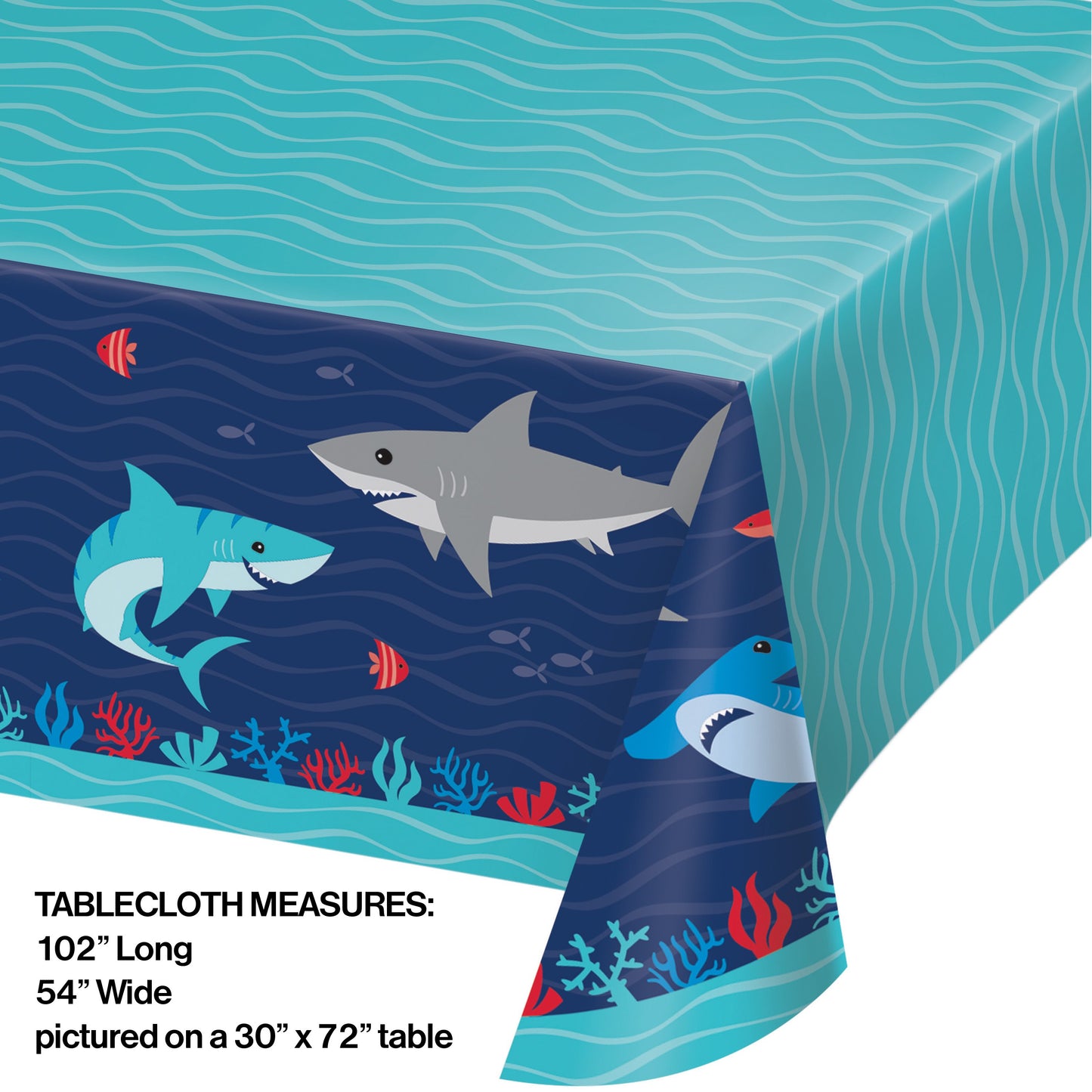 Shark Party Paper Tablecloth - 1ct