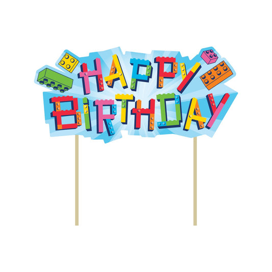 Block Bash Building Block Party Cake Topper - 1ct