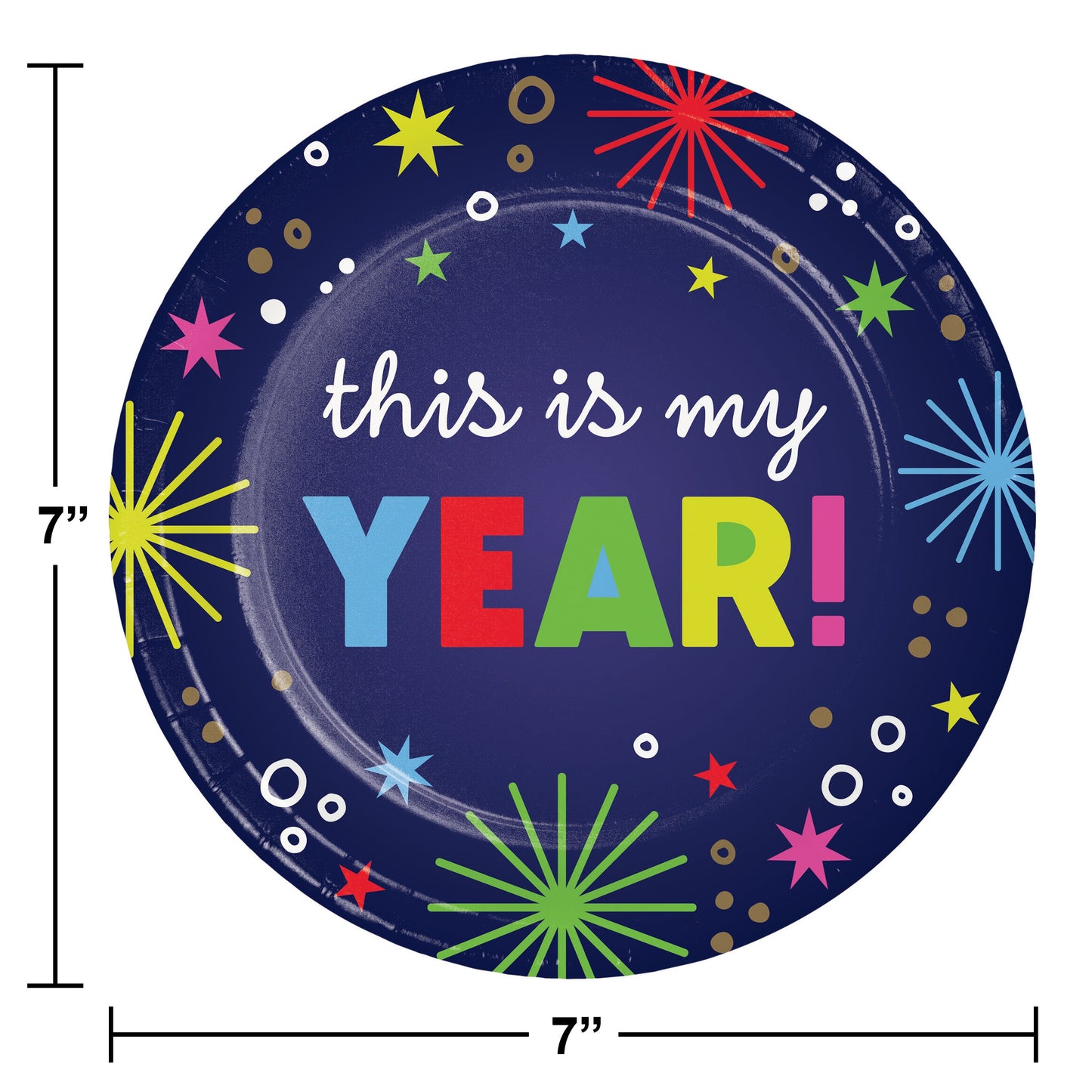 Beaming New Year Luncheon Plates - 8ct