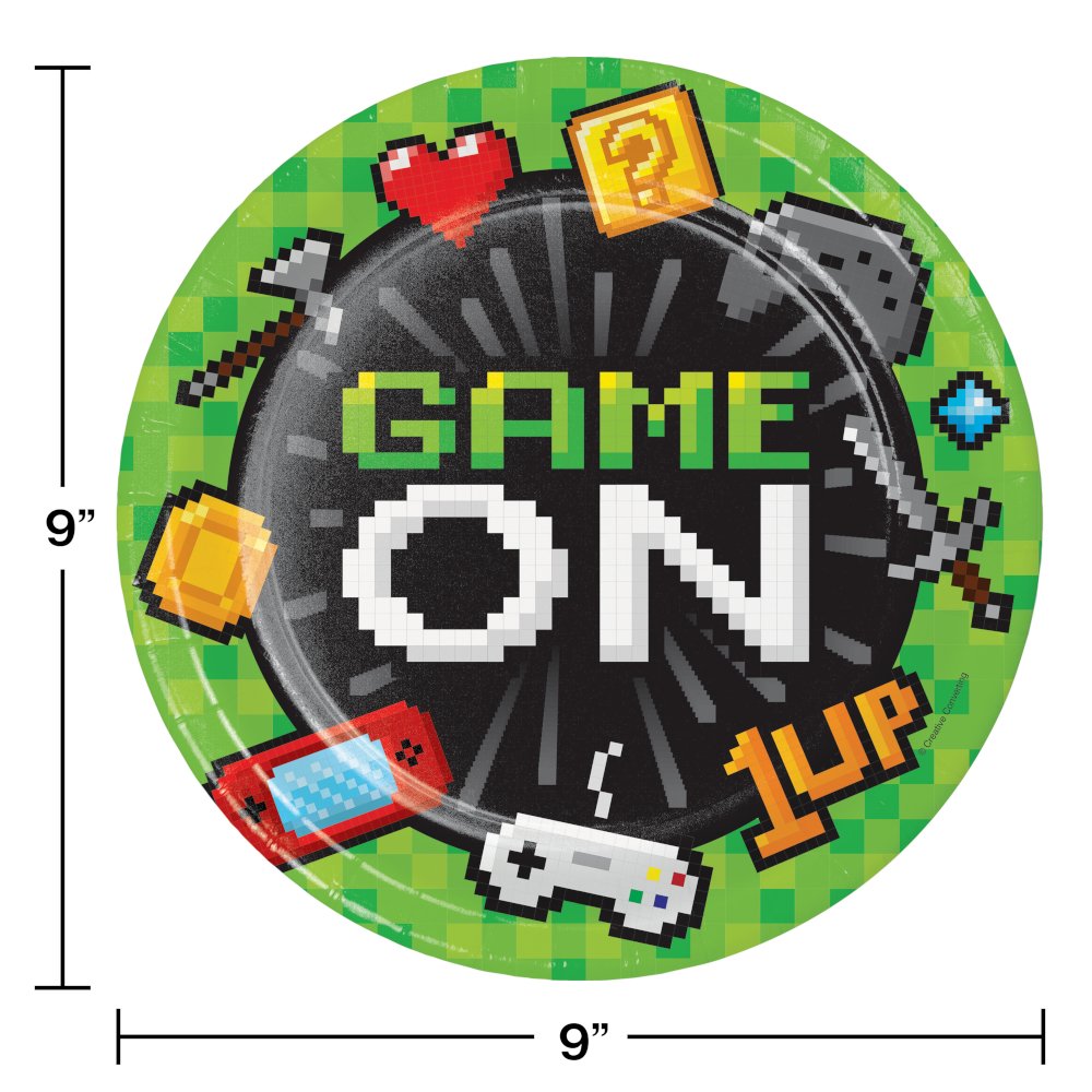 Gaming Party Video Game Party Paper Plates - 8ct