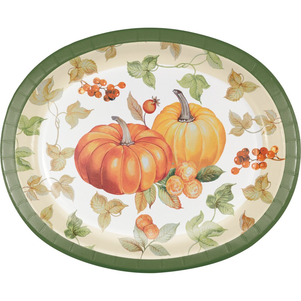 Pumpkin Harvest Oval Platters - 8ct