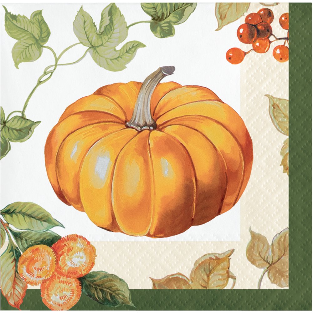 Pumpkin Harvest Beverage Napkins - 16ct