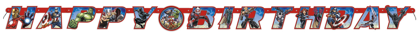 Marvel Avengers Super Hero Jointed Happy Birthday Banner