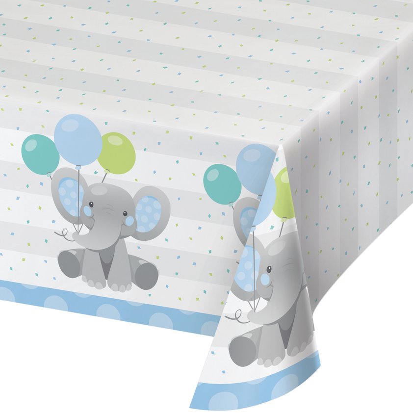 Enchanting Elephants Boy Paper Table Cover - 54" x 102"