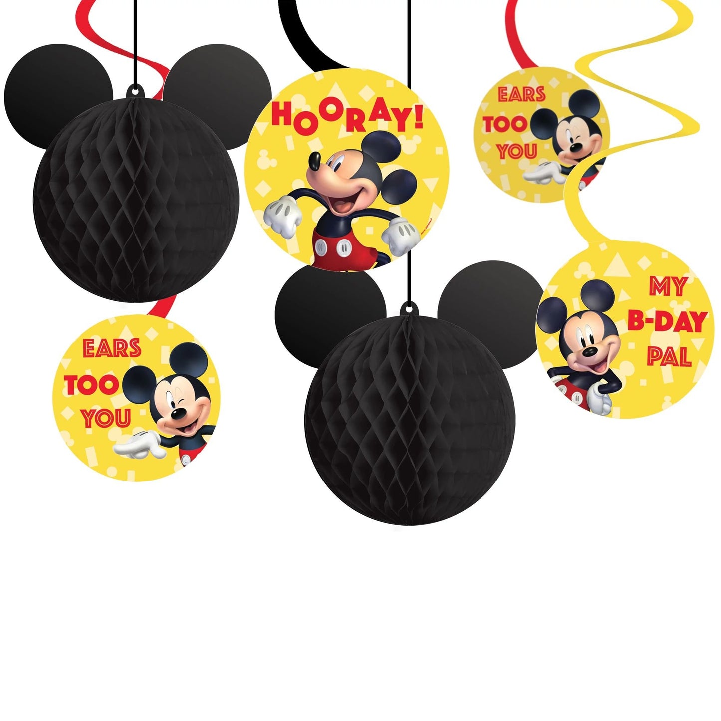 Mickey Mouse Forever Hanging Swirl Decorations - 12ct