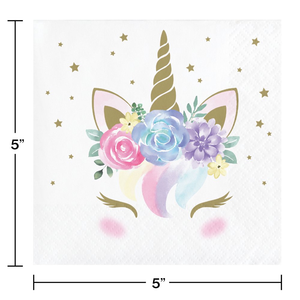 Unicorn Baby Paper Beverage Napkins - 16 Pack