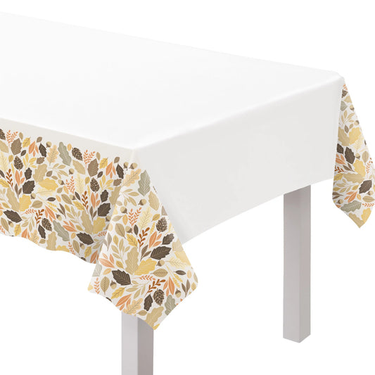 Golden Autumn Plastic Table Cover - 54" X 102"