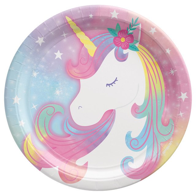 Enchanted Unicorn 7" Round Dessert Plates - 8ct