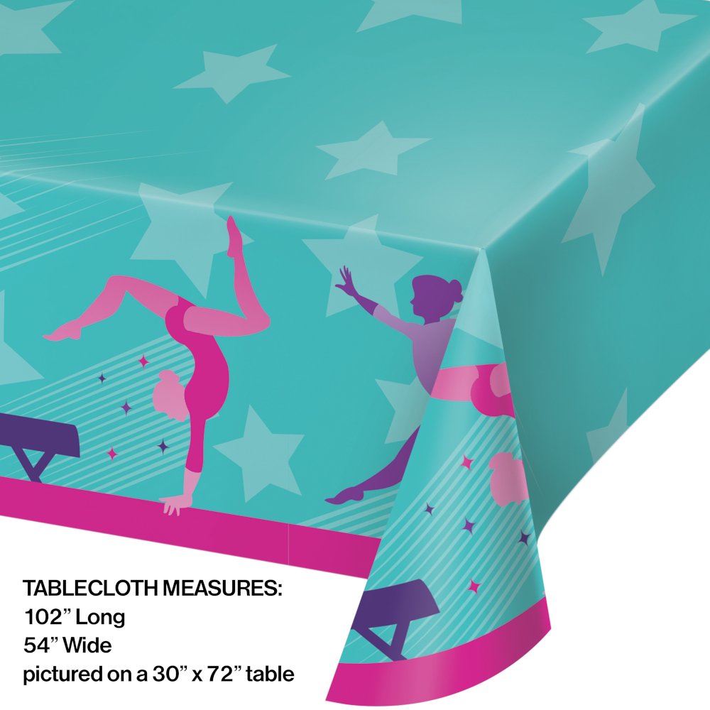 Gymnastics Party Paper Table Cover - 54" x 102"