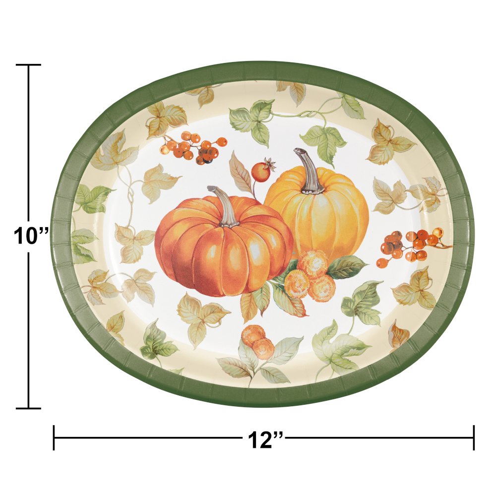 Pumpkin Harvest Oval Platters - 8ct