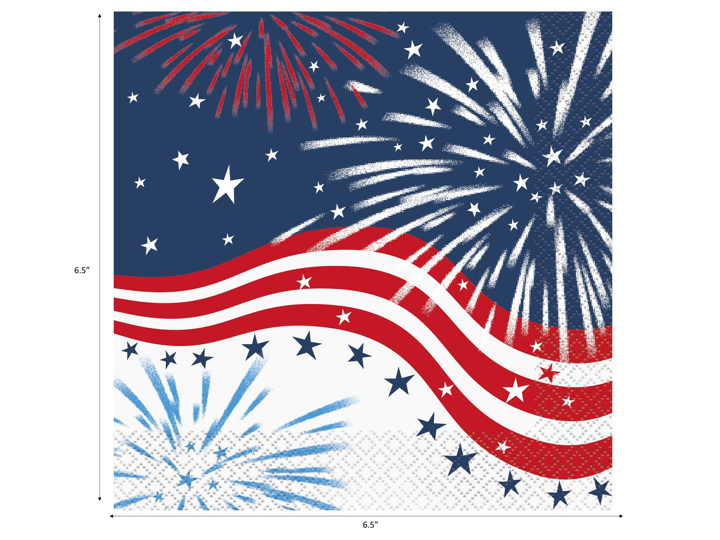 Patriotic Fireworks 4th of July Luncheon Napkins - 16ct