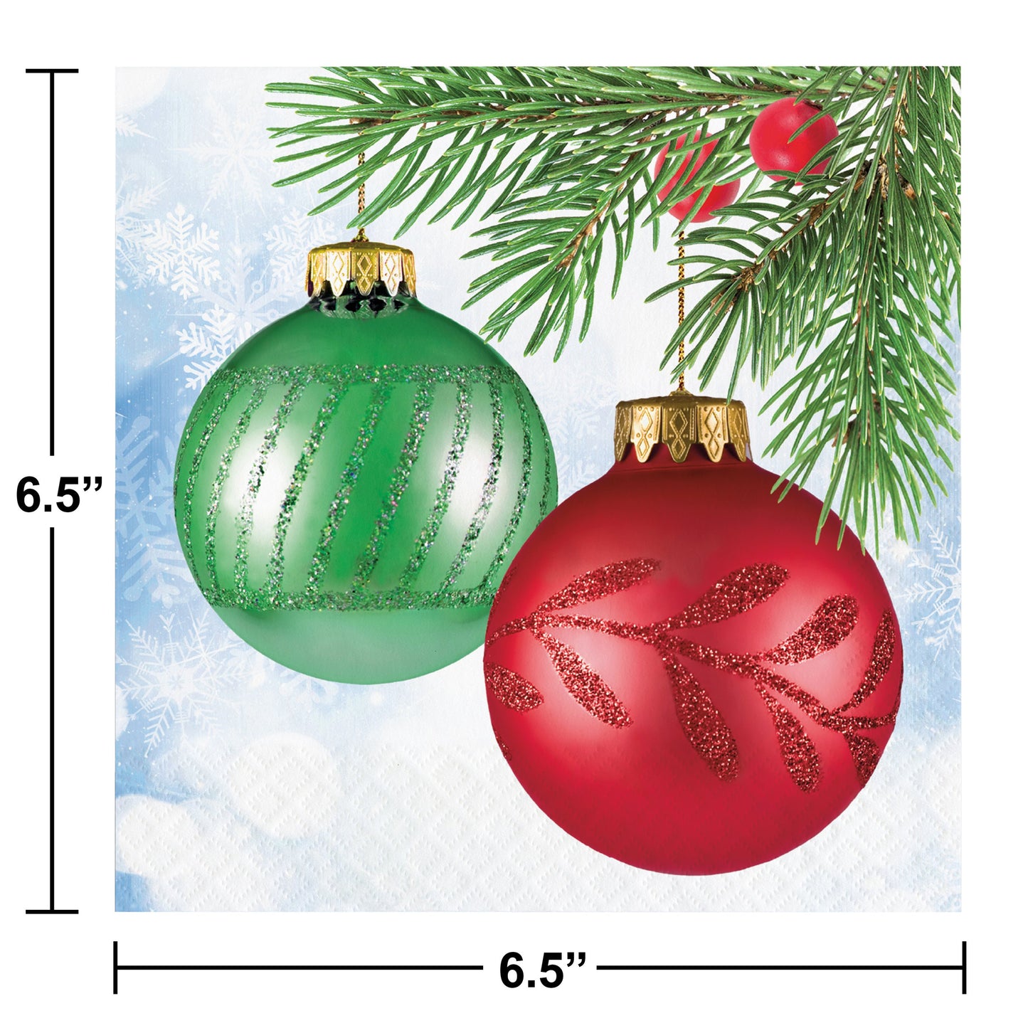 Bright Ornaments Luncheon Napkins - 16ct