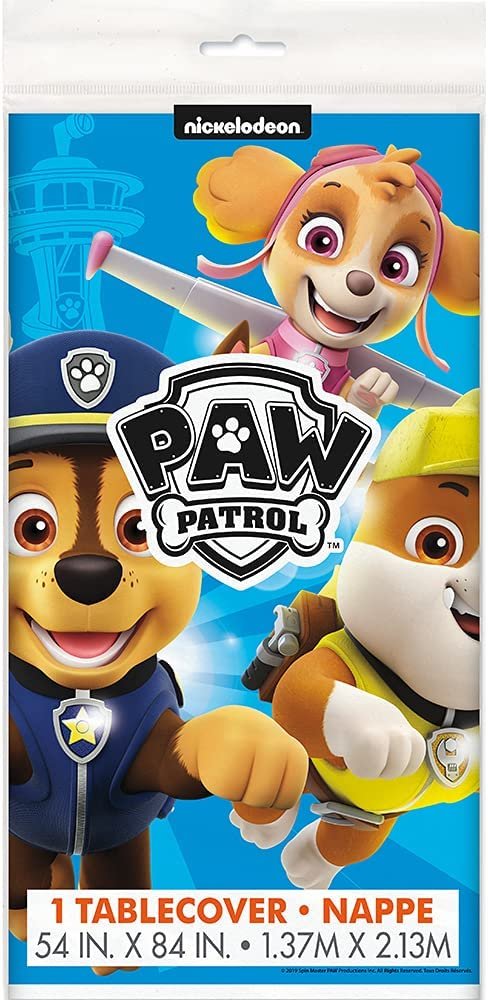 Paw Patrol Rectangular Plastic Tablecover - 54" x 84"