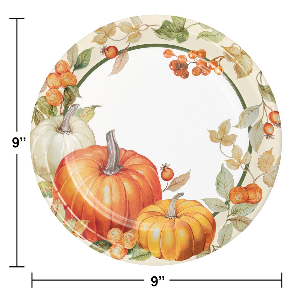 Pumpkin Harvest Dinner Plates - 8ct