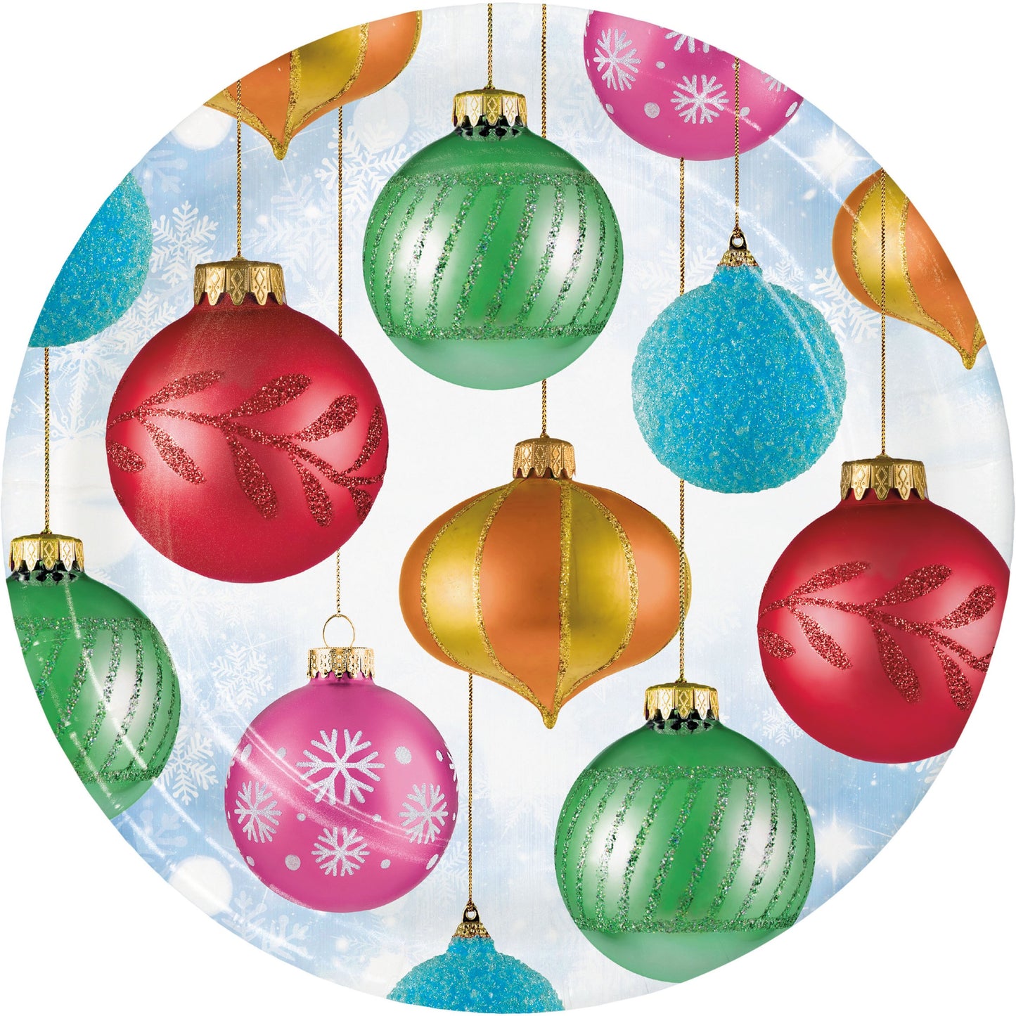 Bright Ornaments Luncheon Plates - 8ct