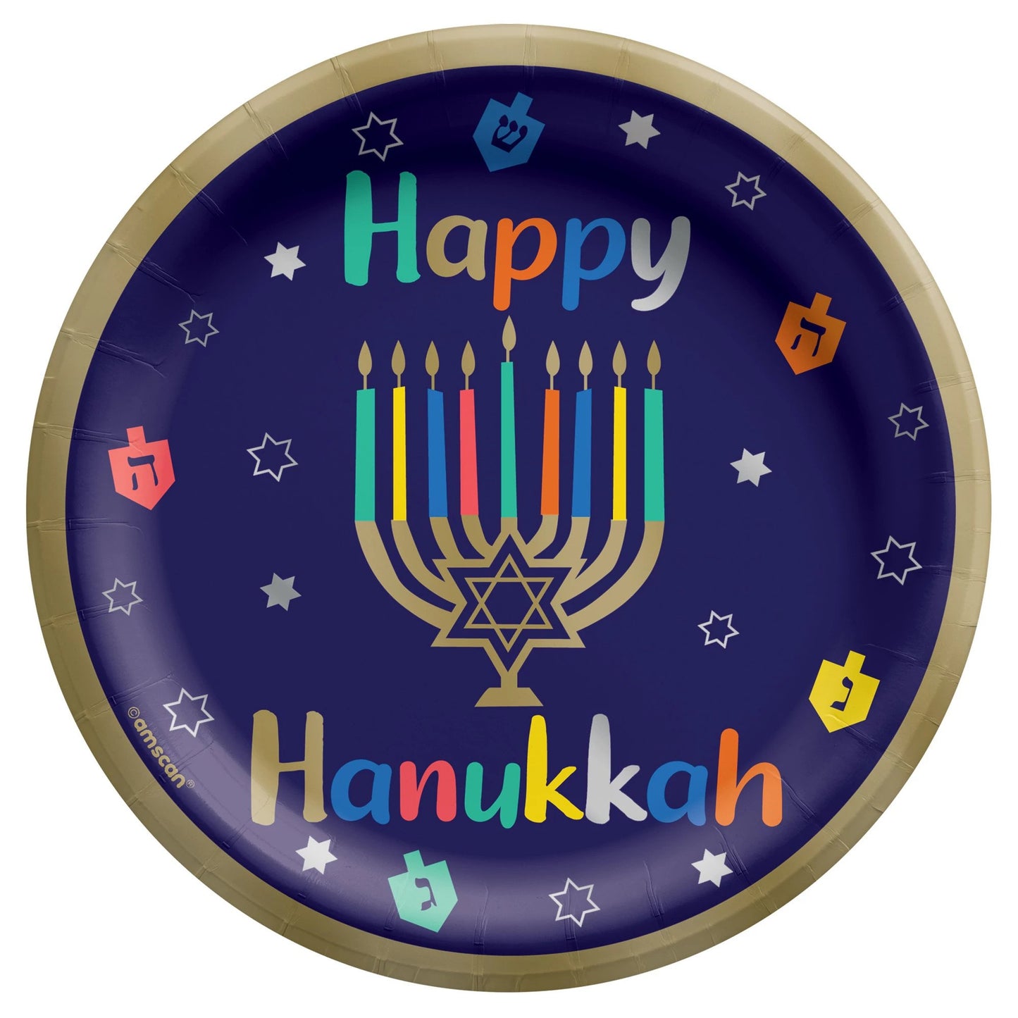 Hanukkah Joy 6 3/4" Round Plates - 20ct