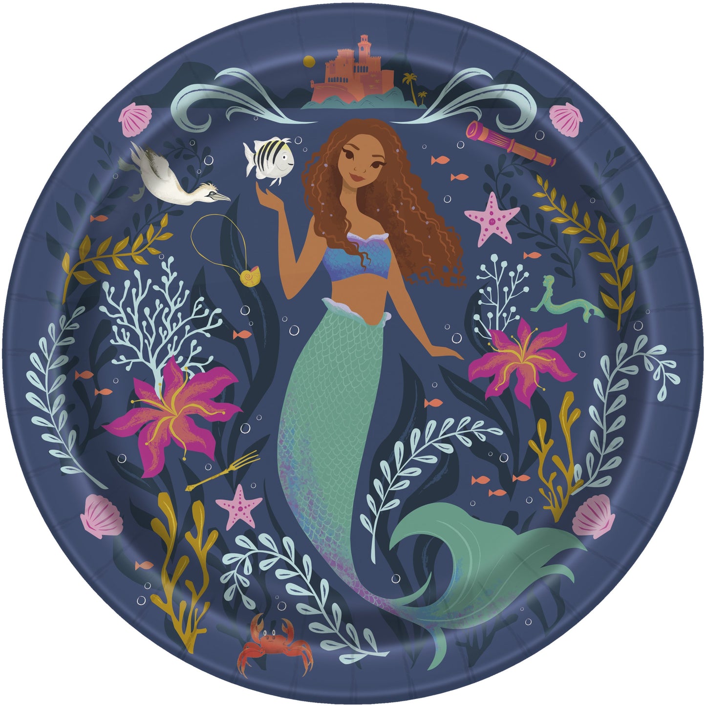 The Little Mermaid Ariel 9" Round Paper Plates - 8ct