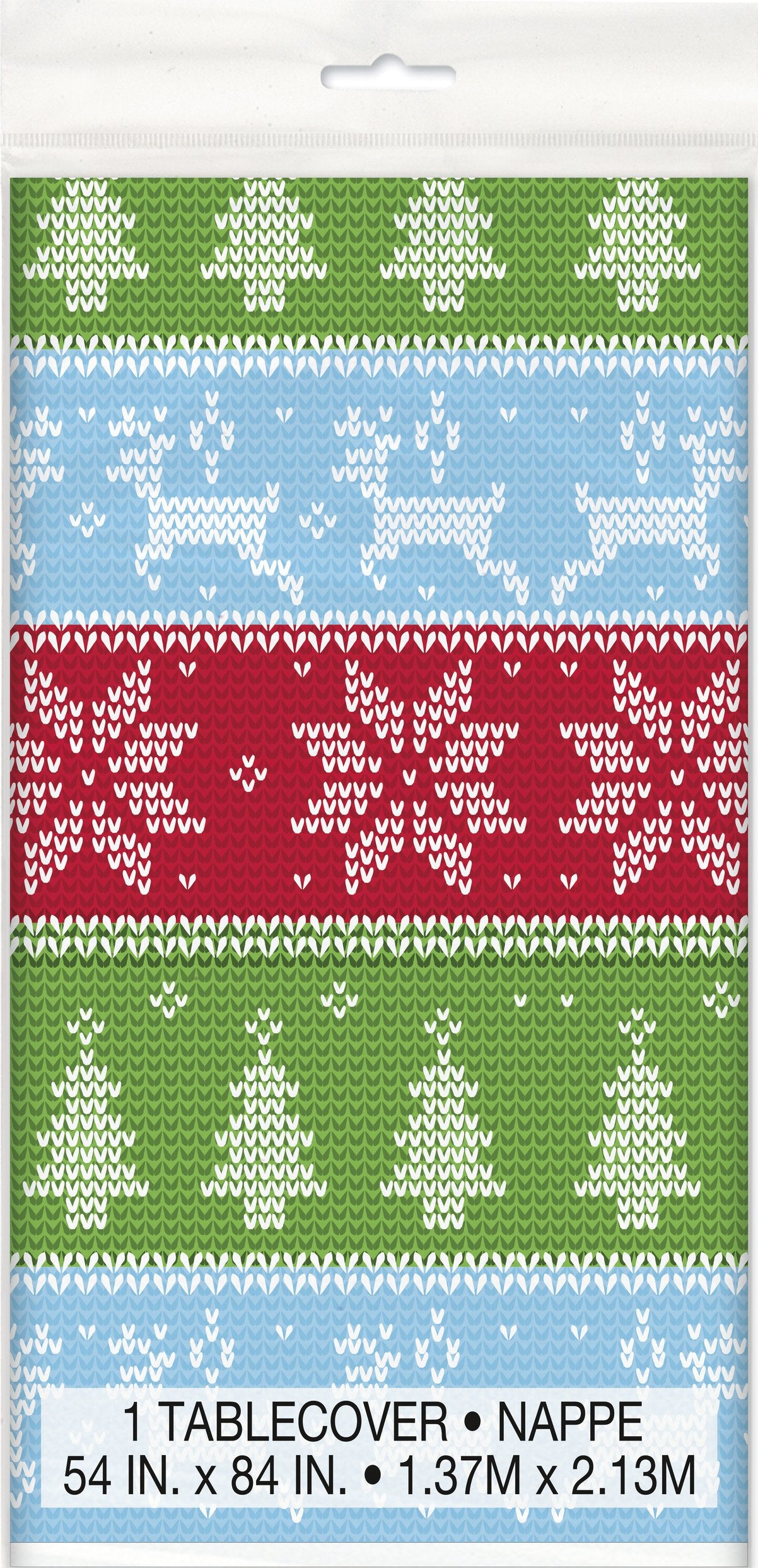 Ugly Sweater Christmas Rectangular Plastic Table Cover - 54 x 84"