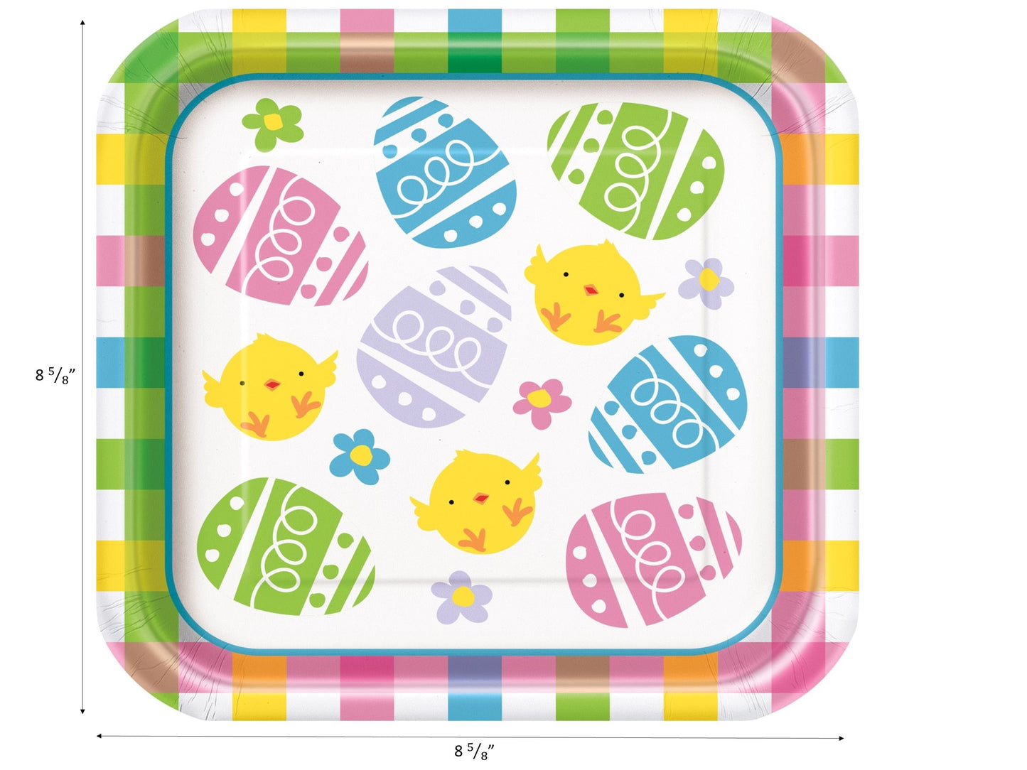 Colorful Plaid Easter Party Supplies | Easter Party Tableware| Easter Party Decorations | Spring Party Supplies | Easter Paper Dessert Plates | Easter Napkins - Serves 20