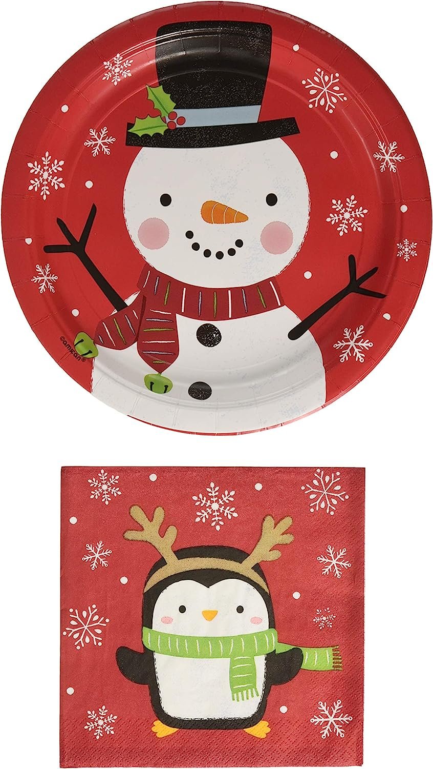 Snow Friends Winter Party Tableware Bundle - 60pcs