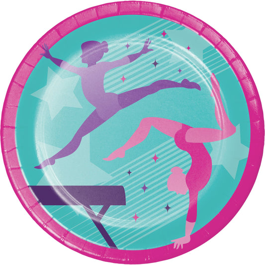 Gymnastics Party 9" Paper Plates - 8ct