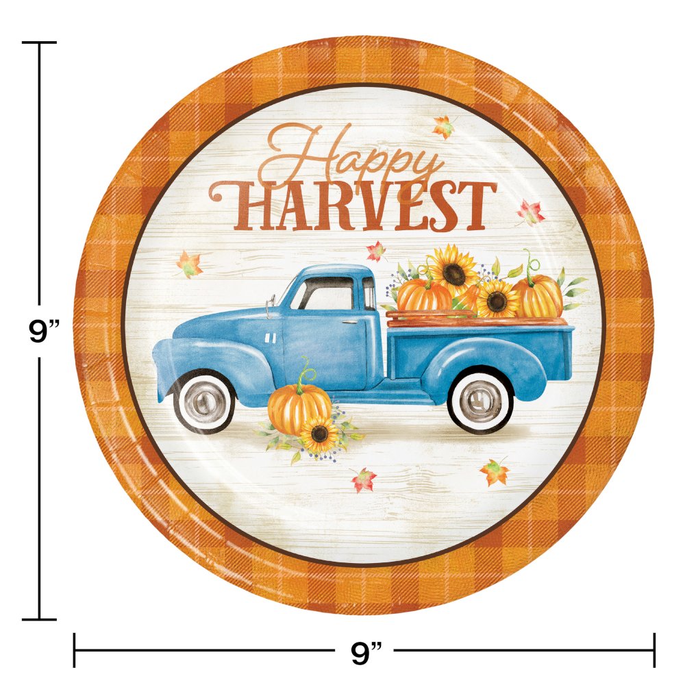 Harvest Truck Dinner Plates - 8ct