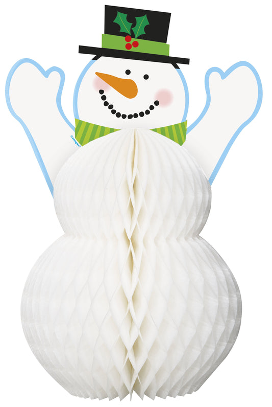 Happy Holidays Snowman Honeycomb Centerpiece - 12"