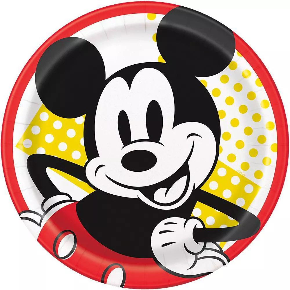 Mickey Mouse Round 9" Dinner Plates - 8ct