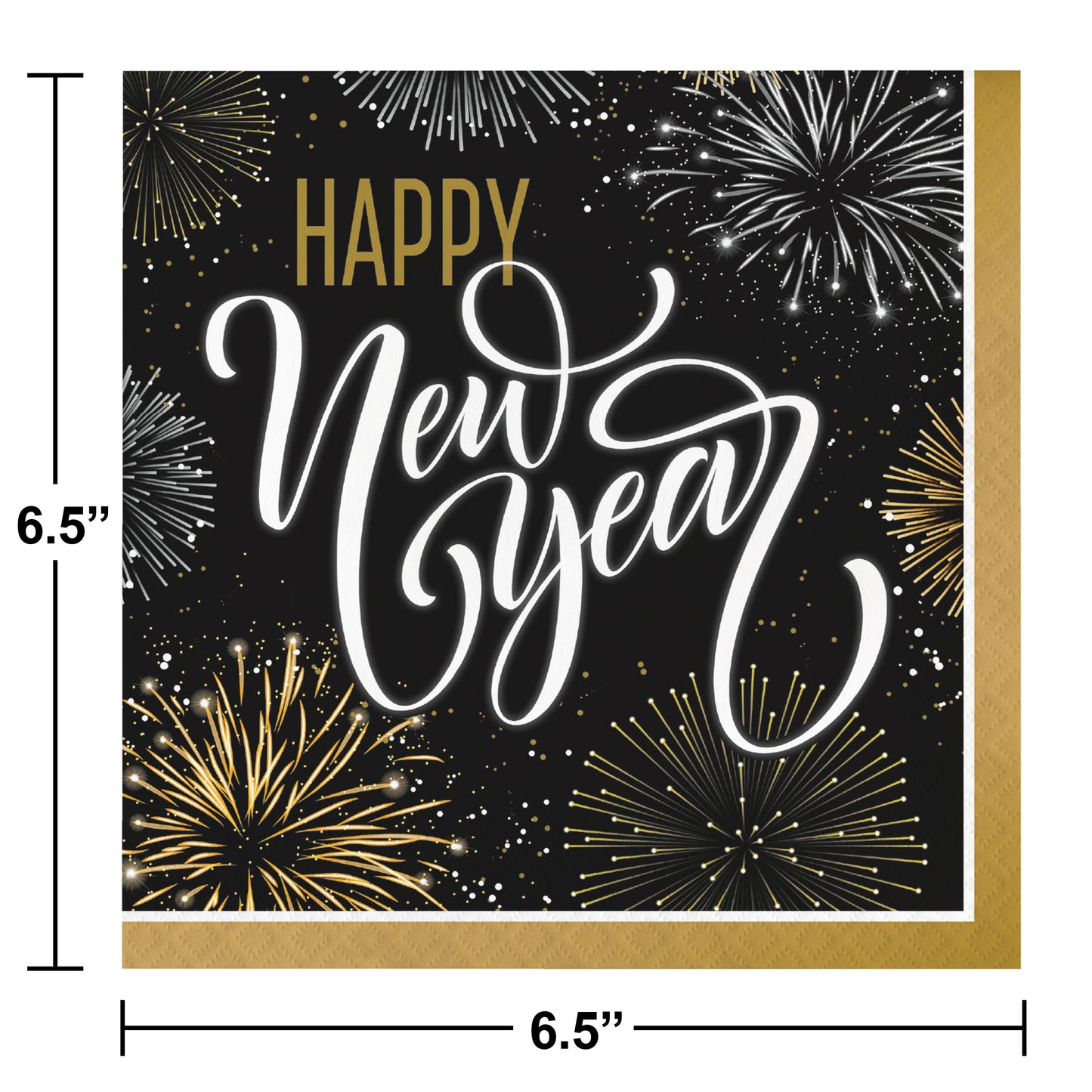 Elegant New Year Luncheon Napkins - 16ct