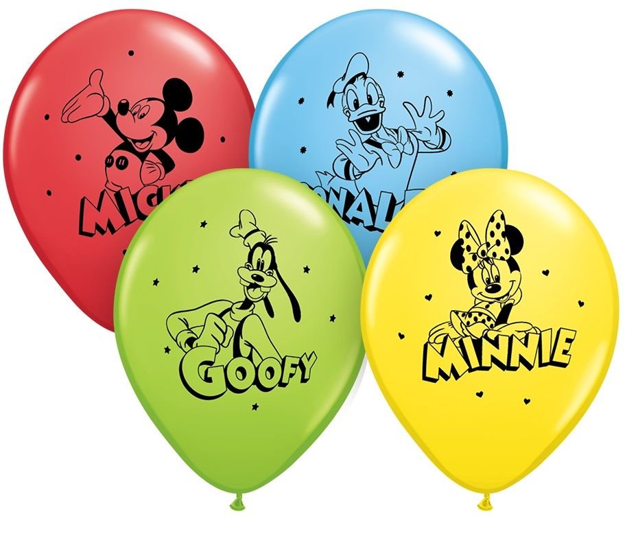 Disney 12-Inch Latex Balloons, Mickey and Pals Assorted Colors - 6ct