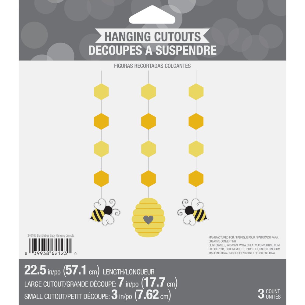 Bumblebee Baby Bumblebee Baby Shower Hanging Decorations - 3ct