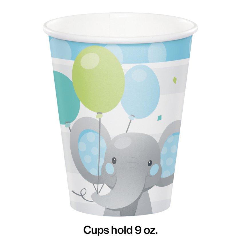 Enchanting Elephants Boy 9oz Paper Cups - 8ct